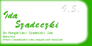 ida szadeczki business card